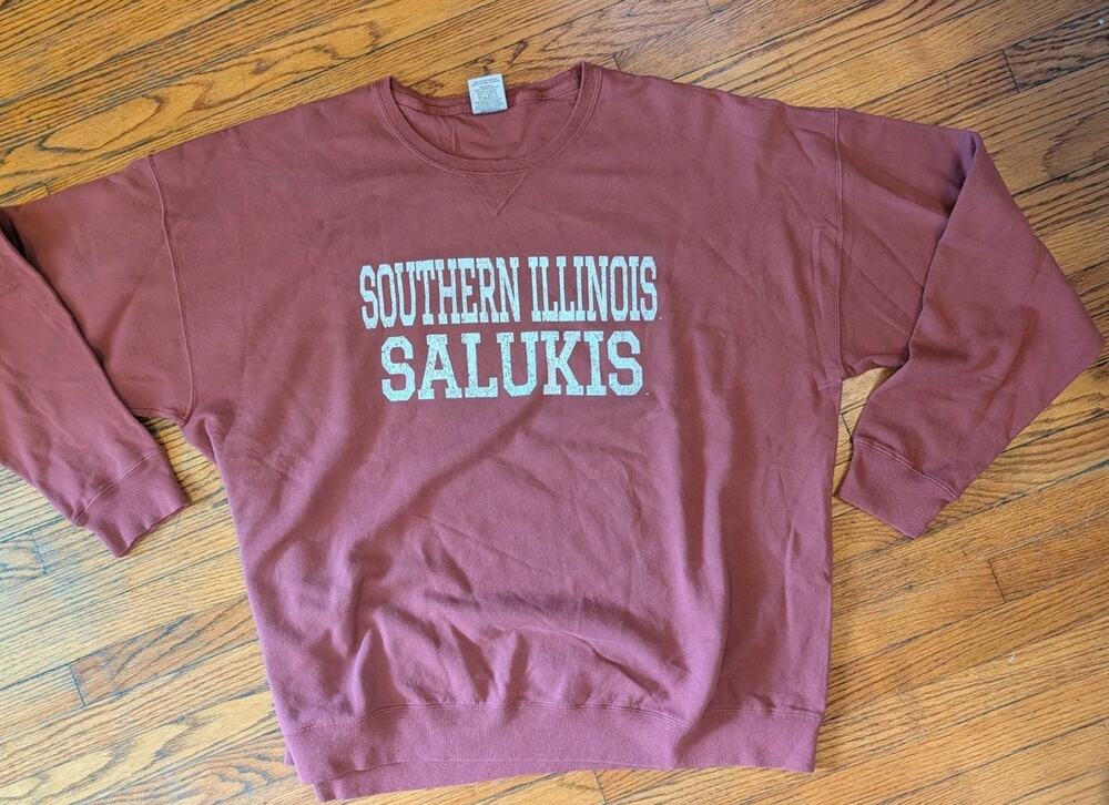 Saluki Southern Illinois University Mauve Sweatshirt Men's 3X Comfort Wash